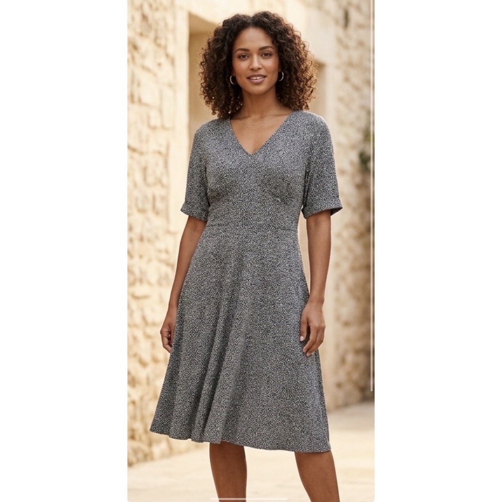 Michael Michael Kors Dress Women Gray Leopard Print A-Line Knit Size‎ 1X